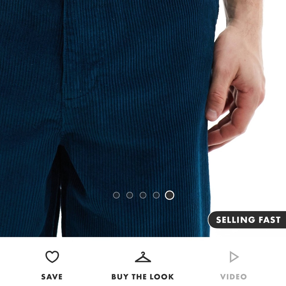 ASOS Blue Corduroy Pants baggy Fit